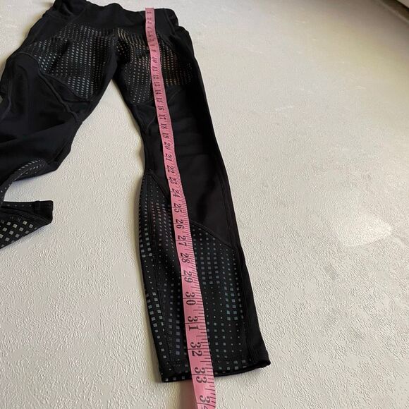 Athleta Reflective Black Mesh Panel Leggings Women’s XXS High Rise Compression A - Picture 7 of 8